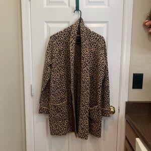 Cynthia Rowley Tan and Black Animal Print Cardigan